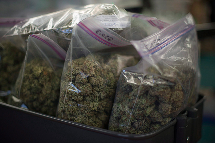 Bags of marijuana are shown at The Dispensary, a medical marijuana dispensary, in Vancouver, Wednesday, Feb. 5, 2015.