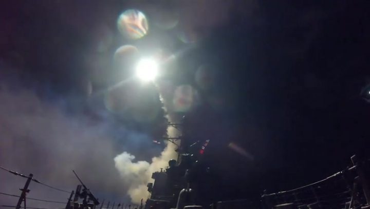 The U.S. military launched multiple missiles from two U.S. Navy destroyers on Thursday at a Syrian air base after chemical attack.