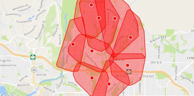 Power outage in North Vancouver April 6.