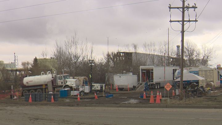 Inter Pipeline is cleaning up an oil leak near its Strathcona Terminal. 