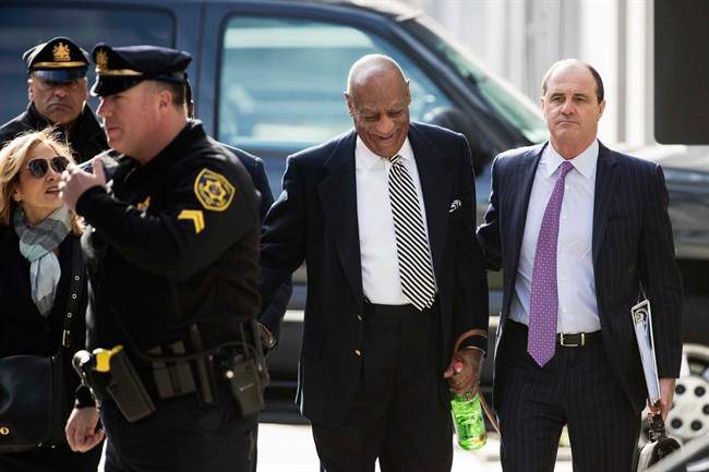 Bill Cosby arrives for a pretrial hearing in his sexual assault case at the Montgomery County Courthouse in Norristown, Pa., Monday, April 3, 2017. 