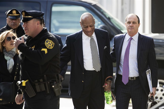 Bill Cosby arrives for a pretrial hearing in his sexual assault case at the Montgomery County Courthouse in Norristown, Pa., Monday, April 3, 2017. 