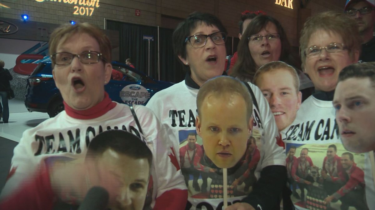  Edmonton curling fans celebrate with party in 'the Patch'.