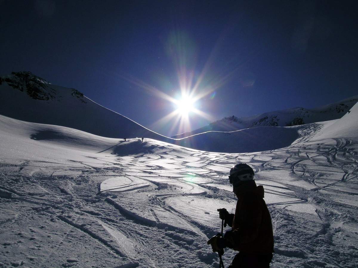 A skier makes his way down the fresh powder in the Purcell Mountains are a mountain range in British Columbia, Canada in Febuary , 2008. They are a subrange of the Columbia Mountains, which includes the Selkirk Mountains and the Monashee Mountains. They are located on the west side of the Rocky Mountain Trench in the area of the Columbia Valley. THE CANADIAN PRESS/Jeff Bassett