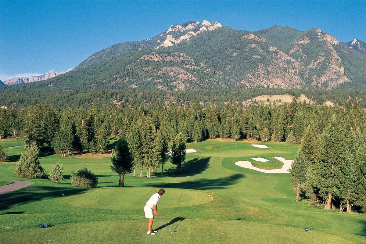 Golfing at The Springs Course in Radium Hot Springs.