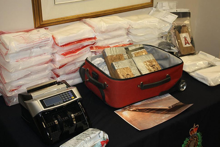 Police display some of the drugs that were seized by officers.