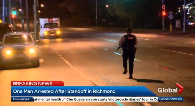 Richmond RCMP and the ERT were called to the scene Monday night.