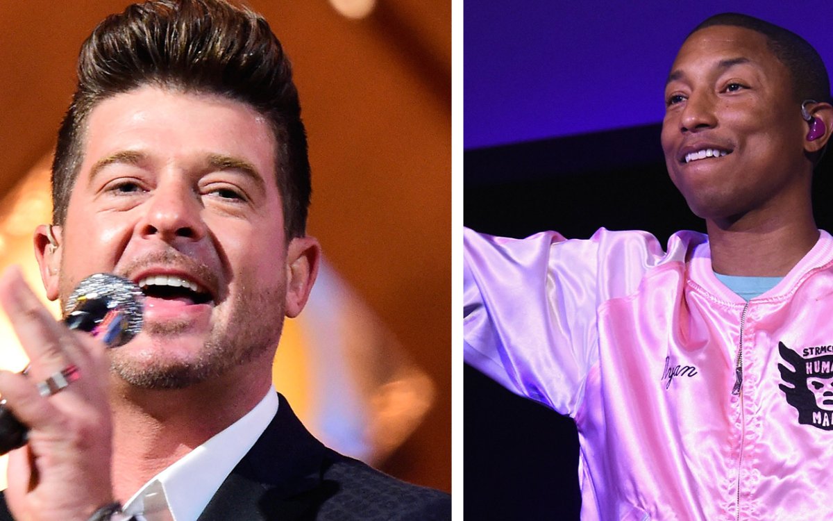 (L-R) Robin Thicke and Pharrell Williams.