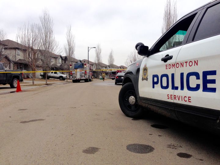 Edmonton fire and police were called to an explosion at a duplex in Rutherford Friday, April 7, 2017.