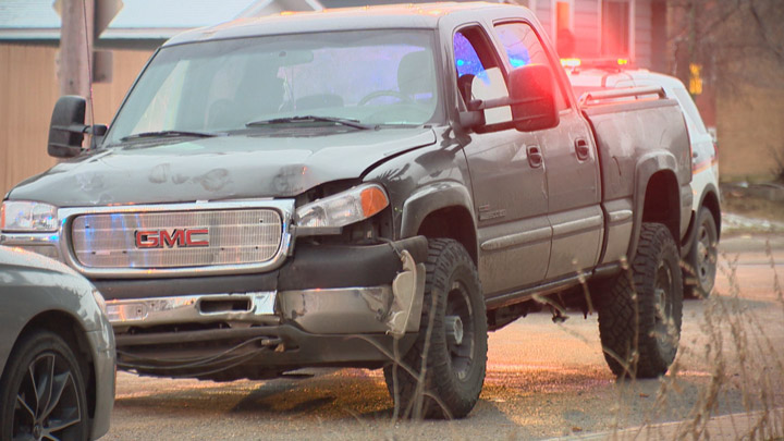 The driver of a stolen truck crashes into power pole while trying to evade Saskatoon police officers.