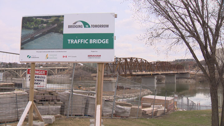 Construction of two new Saskatoon bridges reaches the halfway point.