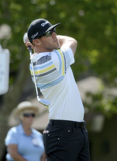Graham DeLaet tees of on the 17th hole during the second round of the RBC Heritage golf tournament in Hilton Head Island, S.C., Friday, April 4, 2017.