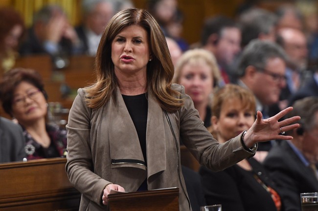 Interim Conservative Leader Rona Ambrose asks a question during Question Period in the House of Commons in Ottawa, Tuesday, April 4, 2017.