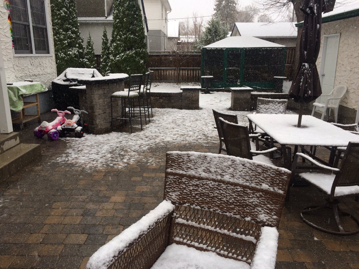 Winnipeggers may have to to put their patio furniture in storage for a couple of days.  city is expected to get hit with around two centimetres of snow.