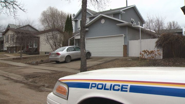 RCMP and Edmonton hazmat crews investigate at a St. Albert home Friday, April 7, 2017. 