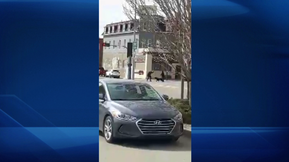 A man was taken into custody after he was seen pointing what looked like a handgun at people at Main Street North and Manitoba Street, in Moose Jaw, Sask.