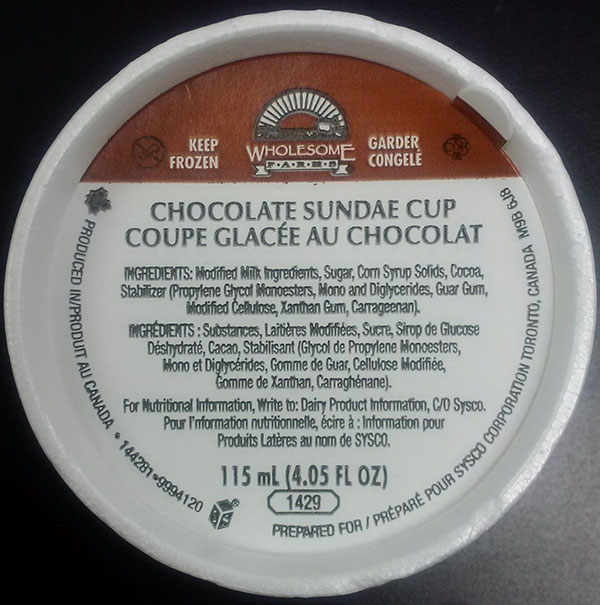 The Canadian Food Inspection Agency has issued a recall of Wholesome Farms brand Sundae Cup products due to possible Listeria contamination.