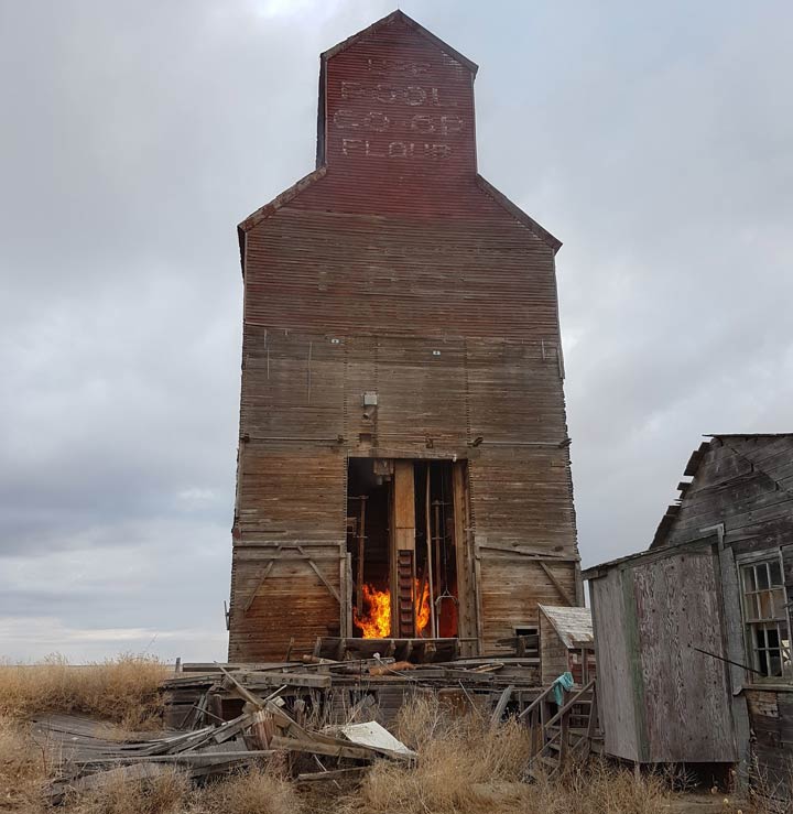 April 6: This Your Saskatchewan photo was taken by Stuart Lawrence of the Thrasher grain elevator that was built in 1923 and had to be burnt down earlier this week.
