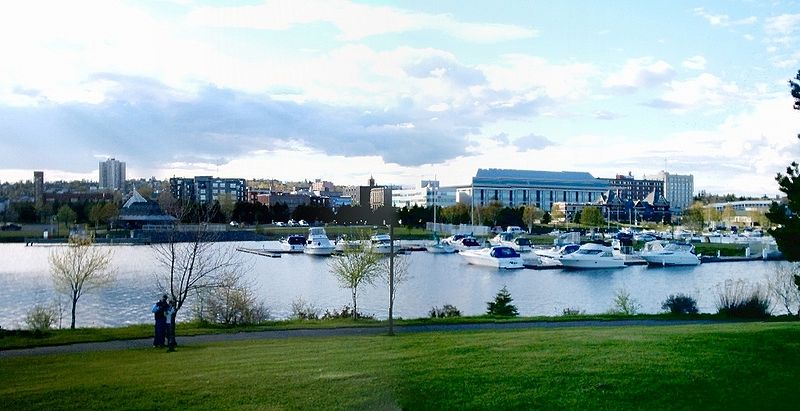 Port Arthur skyline from Marina Park in Thunder Bay, Ont.