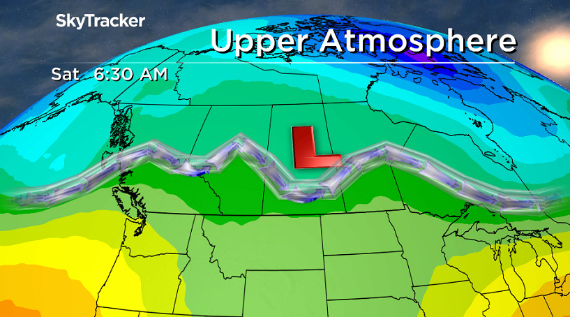 Upper low that brought the snow finally moves out on Saturday.