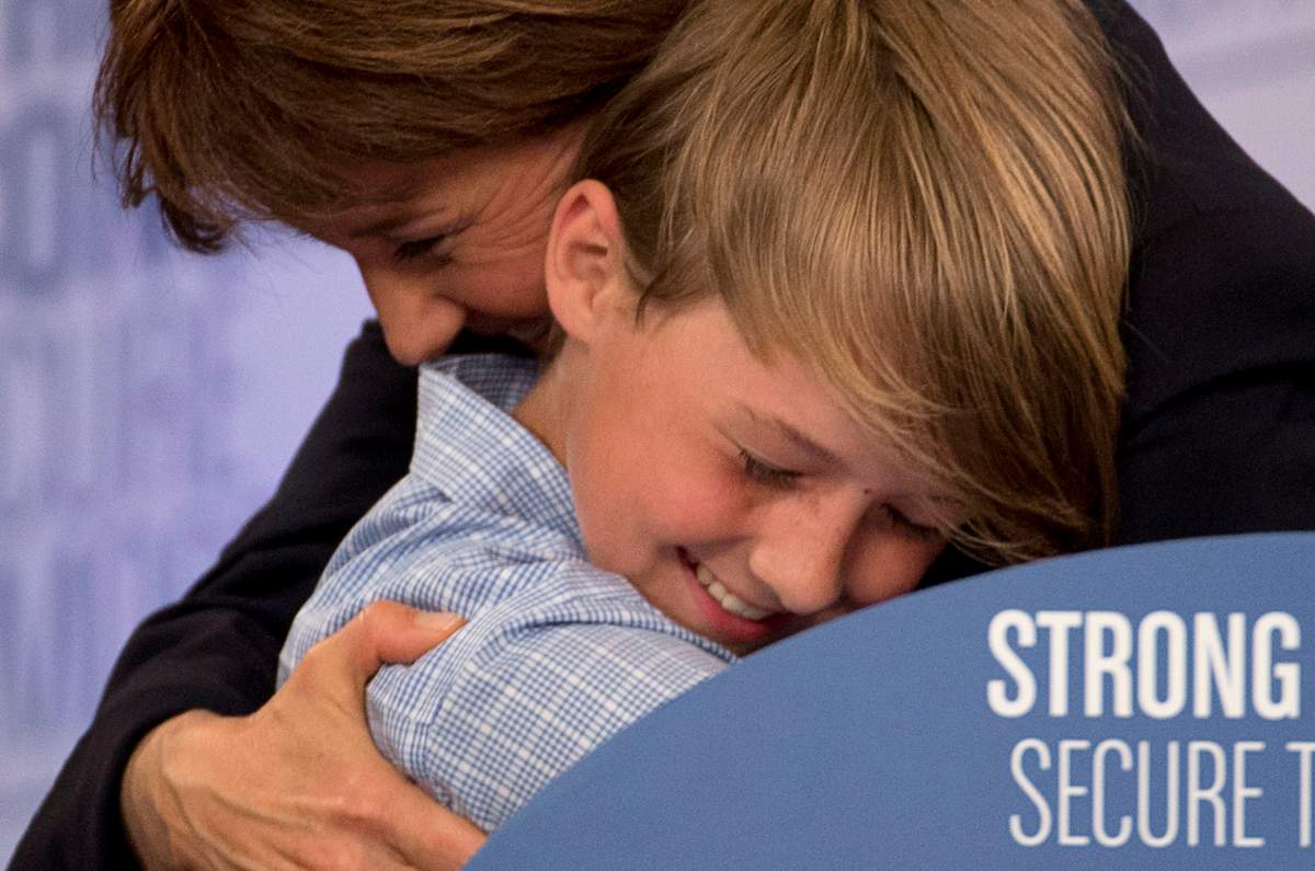 B.C. Election 2017: Christy Clark shares touching moment with son Hamish during speech - image
