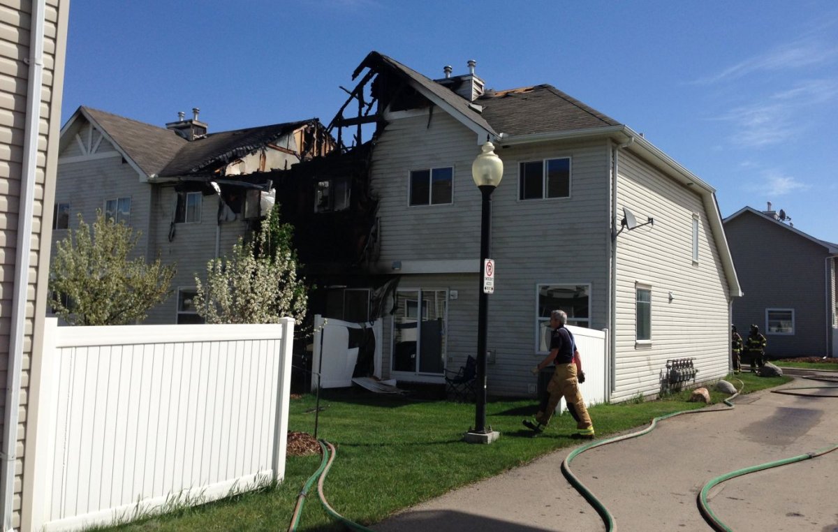 Southeast Edmonton town home damaged in fire on Tuesday, May 23, 2017.