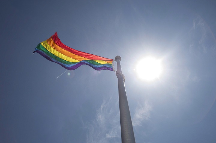 Rainbow flag at Toronto City Hall on Tuesday, May 31, 2016. 
