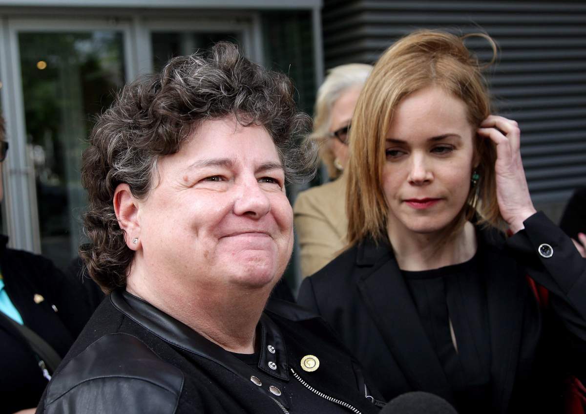 Retired RCMP officer Linda Davidson (left) and her lawyer Megan McPhee. Davidson was a representative plaintiff in a class-action suit against the RCMP on behalf of sexually harassed female employees.