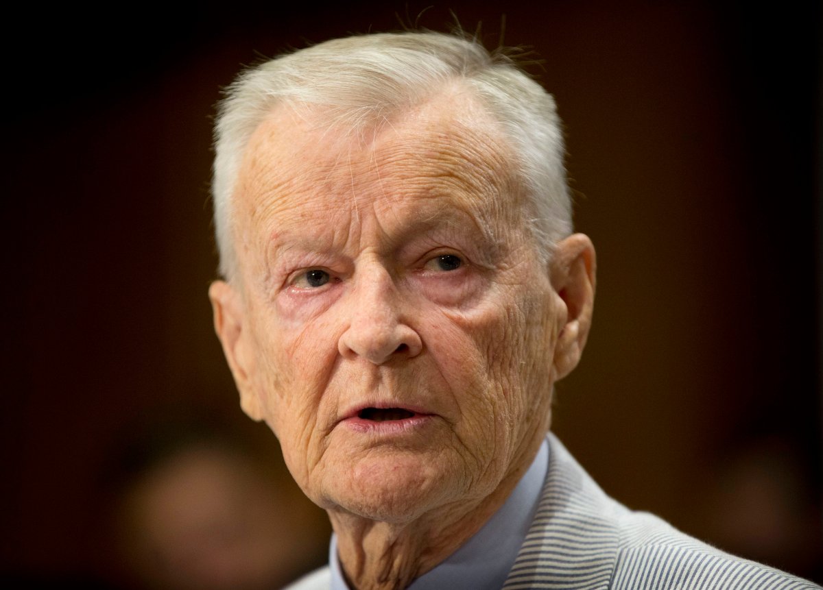 In this July 9, 2014 file photo, former National Security Adviser Zbigniew K. Brzezinski testifies on Capitol Hill in Washington, before the Senate Foreign Relations Committee hearing to examine Russia and developments in Ukraine. 