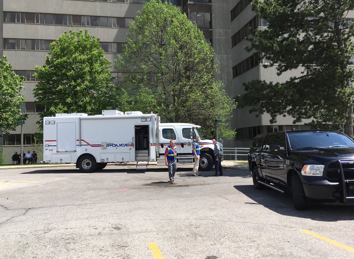 London police investigate suspicious device at Western University May 18, 2017.