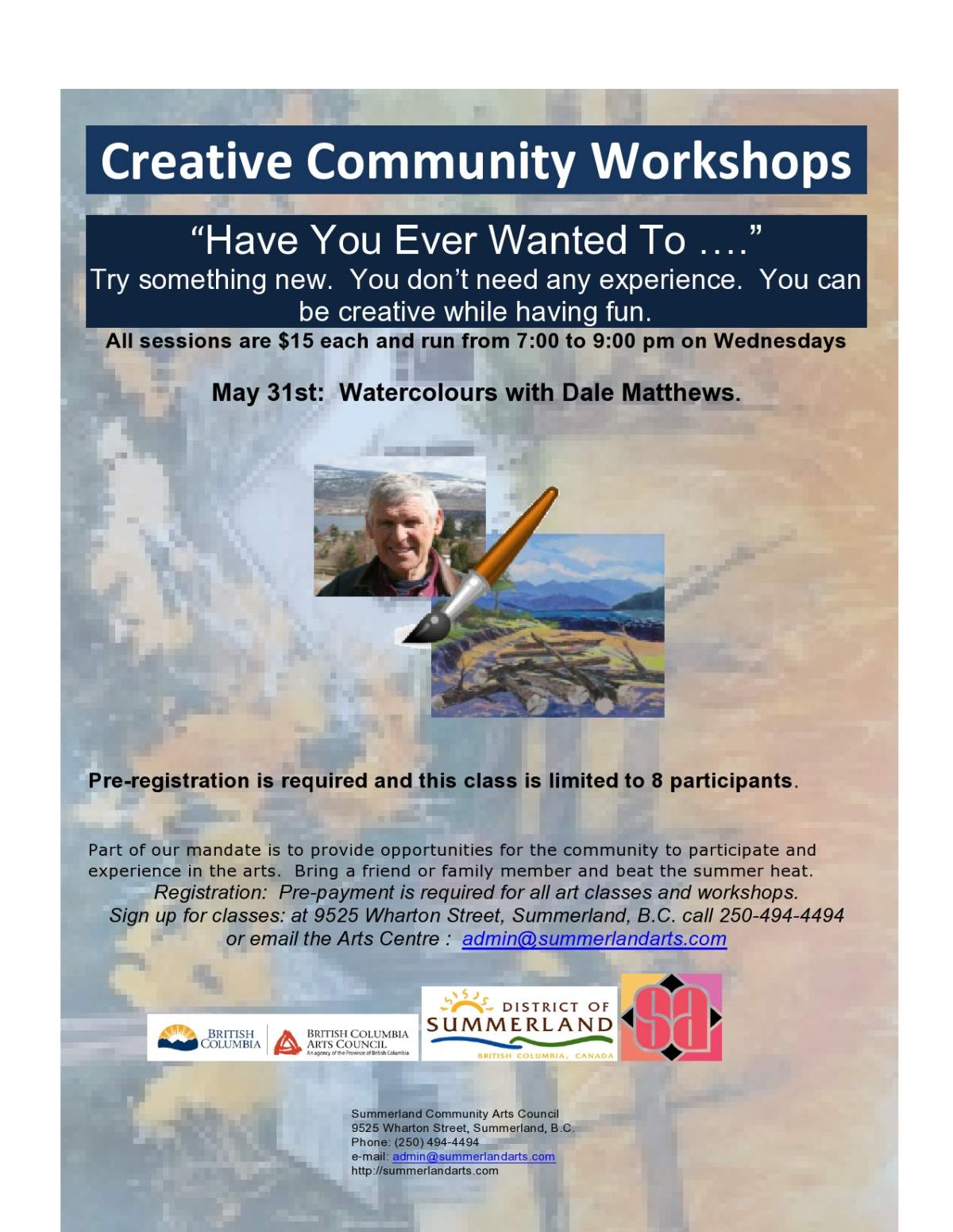 Community Creative Workshops – Watercolours with Dale Matthews - image