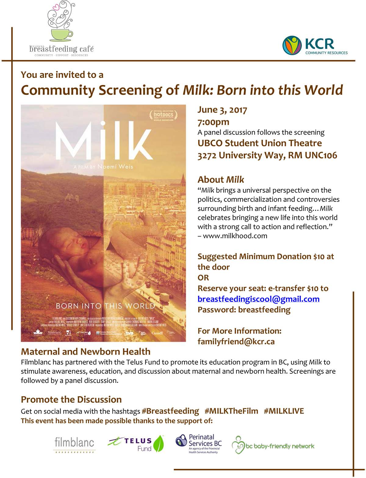 Community Screening of MILK: Born into this World - image