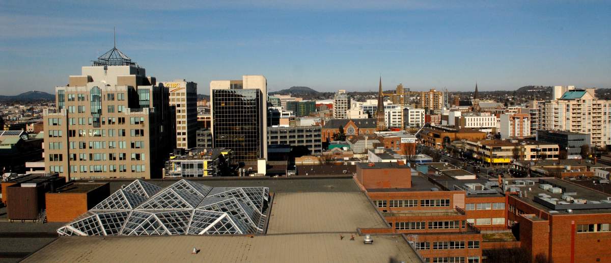 A view over the downtown skyline of Victoria, B.C.