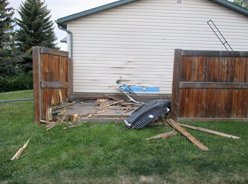 Airdrie RCMP are looking to the public for help identifing the person responsible for colliding with a residence on Aster Place on May, 24, 2017.