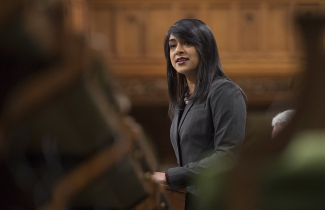 Bardish Chagger speaks about electoral reform in the House of Commons in Ottawa, Monday, May 1, 2017.