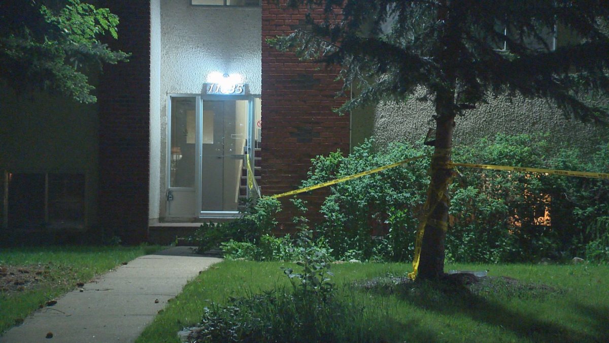 A woman was taken to hospital with serious injuries late Tuesday night after being stabbed at an apartment building near 119 Avenue and 90 Street in north Edmonton. May 30, 2017.