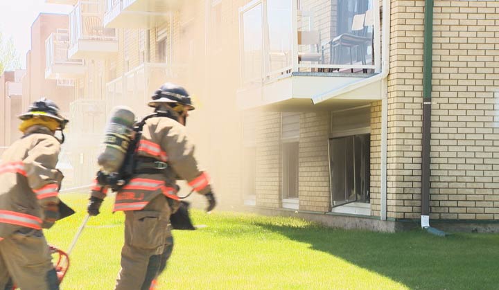 Crews were at the scene of an apartment fire in the 500-block of Avenue X South on Monday.