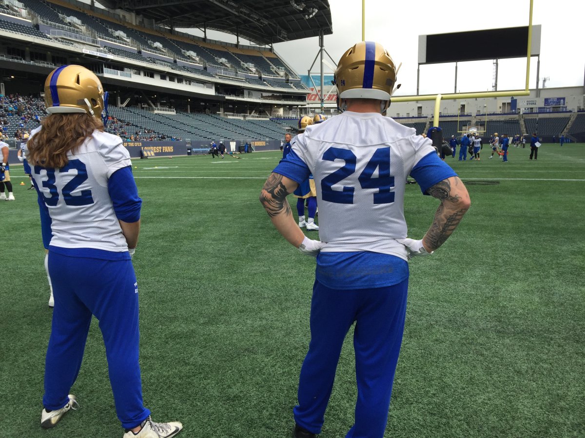 The Blue Bombers were together as a full group for the first time Sunday morning.