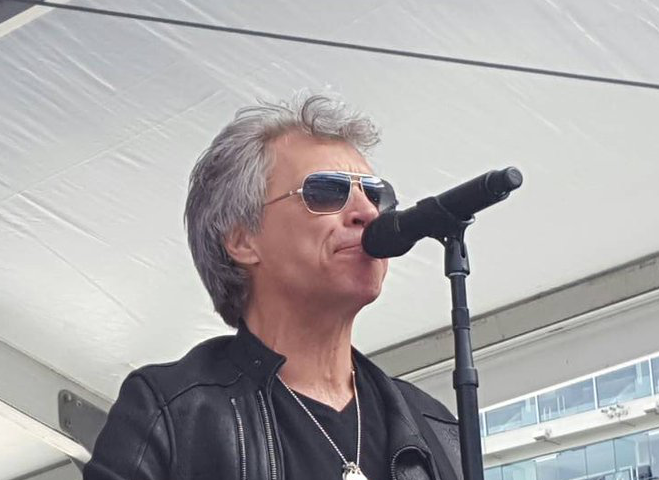 Bon Jovi surprised graduates and guests at Fairleigh Dickinson University's commencement on Tuesday.