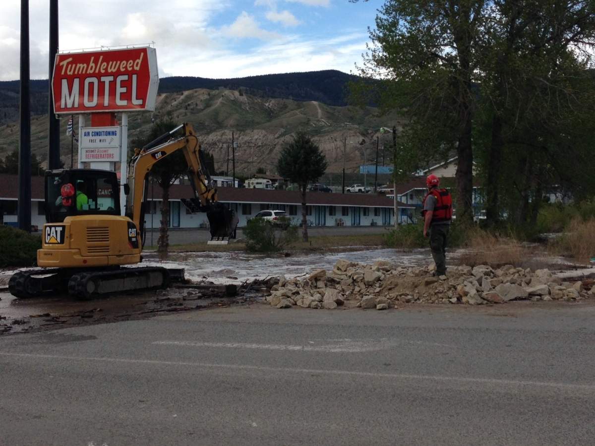 High water witnessed near the Tumbleweed Motel in Cache Creek, B.C. on May 5, 2017.