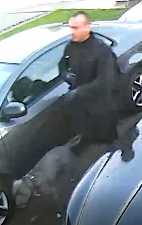 Surveillance video photo of one of the three men suspected of trying to break in to a home in Stony Plain, Alta. May 15, 2017.