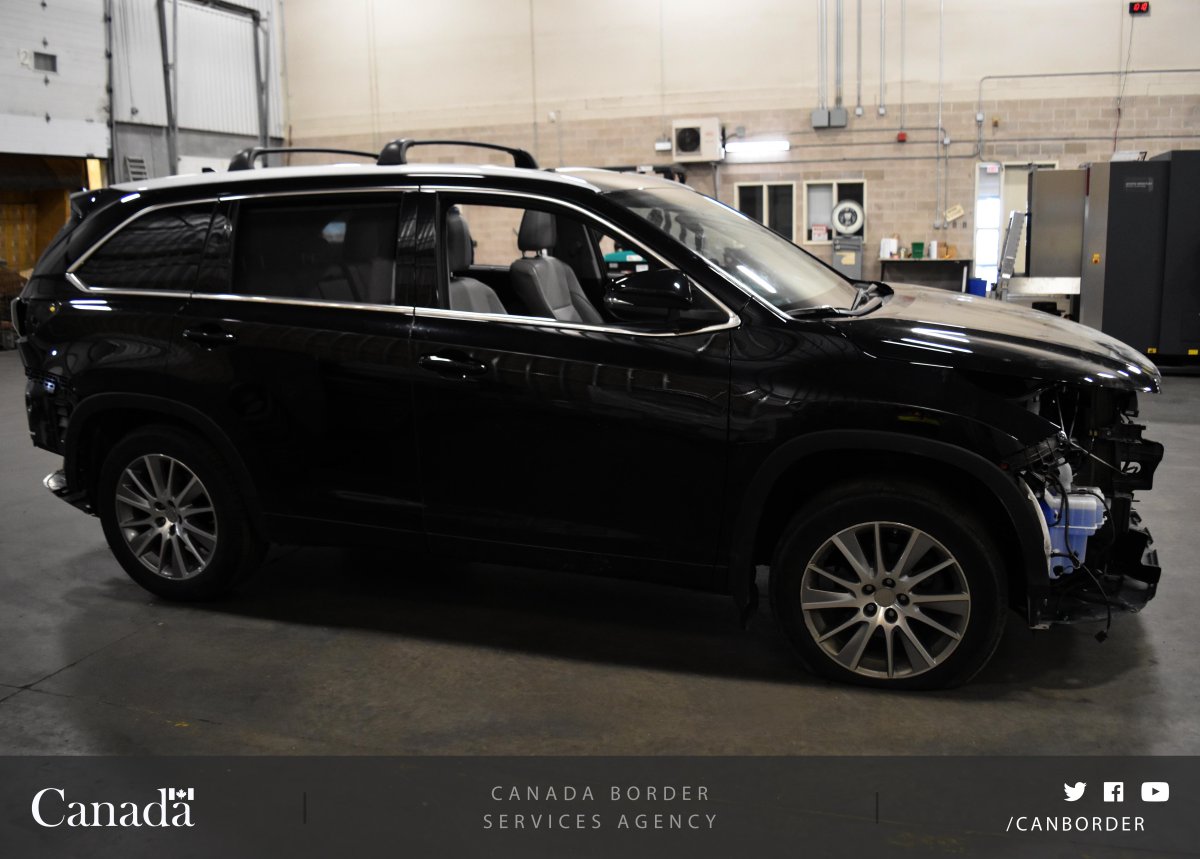 One of the vehicles intercepted by CBSA in April.