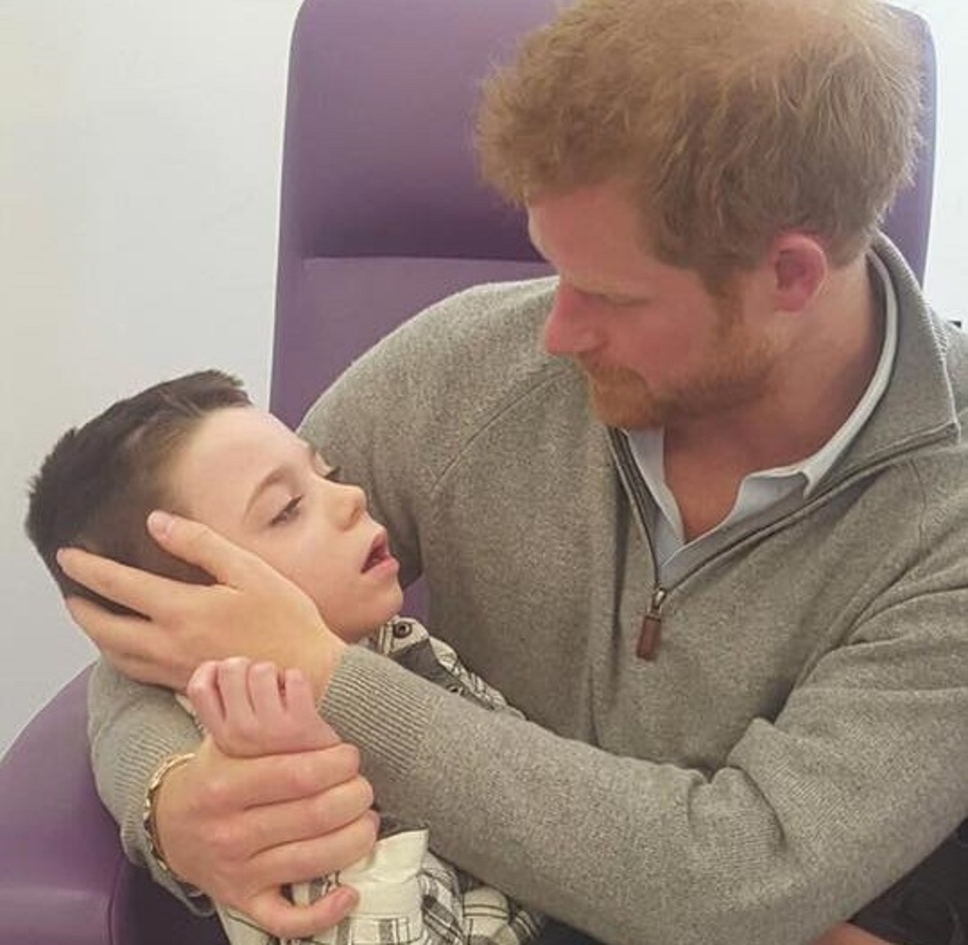 Prince Harry visited with Ollie Carroll at Great Ormond Street Hospital on Tuesday, May 2. Ollie has been battling Batten Disease. 