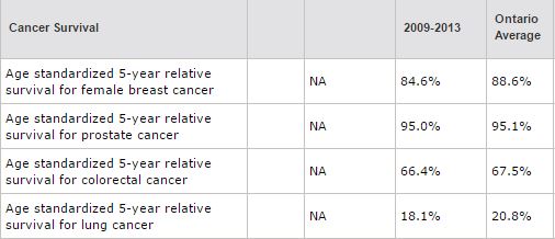 Breast, colon, lung cancer survival rates below average in Hamilton region: cancer report - image