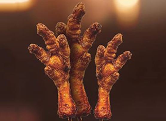 Crispy Chicken Feet on a Stick