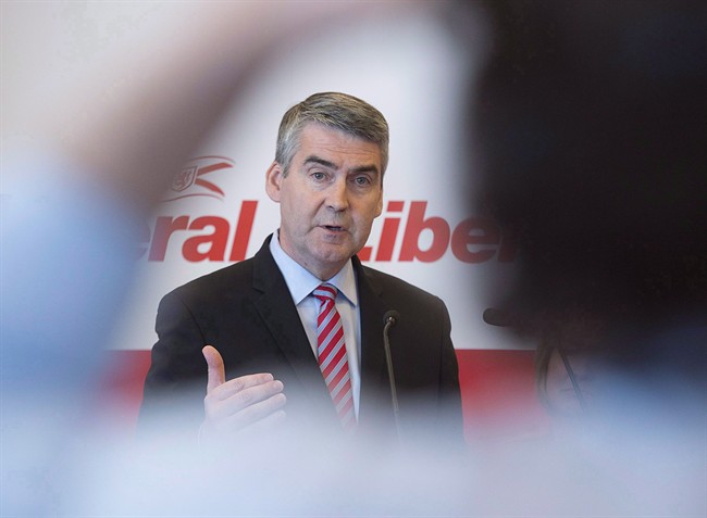 Nova Scotia Premier Stephen McNeil fields a question as he releases the Liberal platform during a campaign event in Halifax on May 17, 2017.