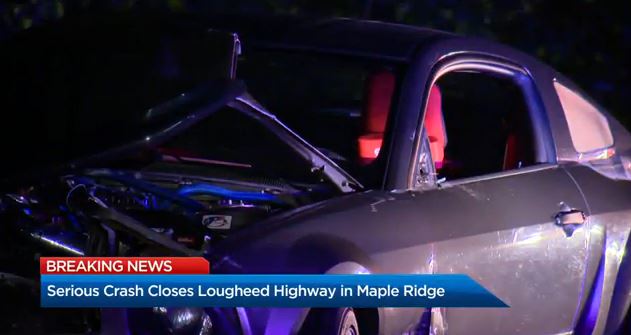 At least one car was badly damaged in the crash.