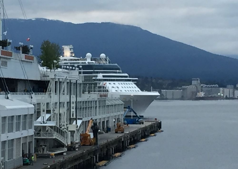 One of the cruise ships arriving in Vancouver on Wednesday.