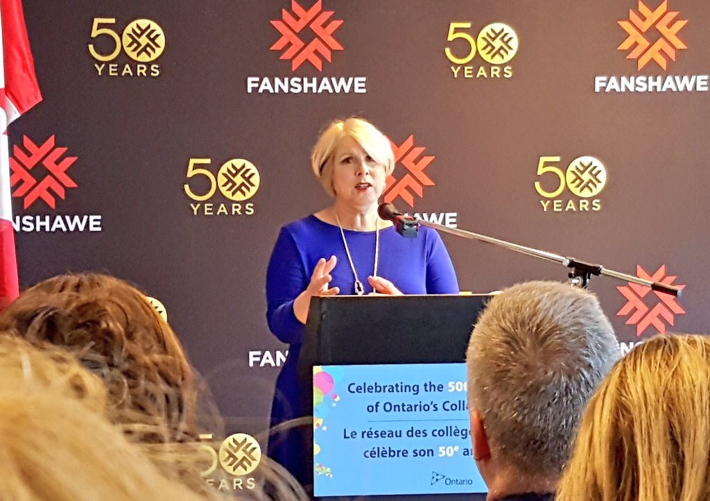 London North Centre MPP Deb Matthews announces $2.6 million investment in Fanshawe College on Friday, May 26, 2017 as the government celebrates the 50th anniversary of Ontario's College System. 