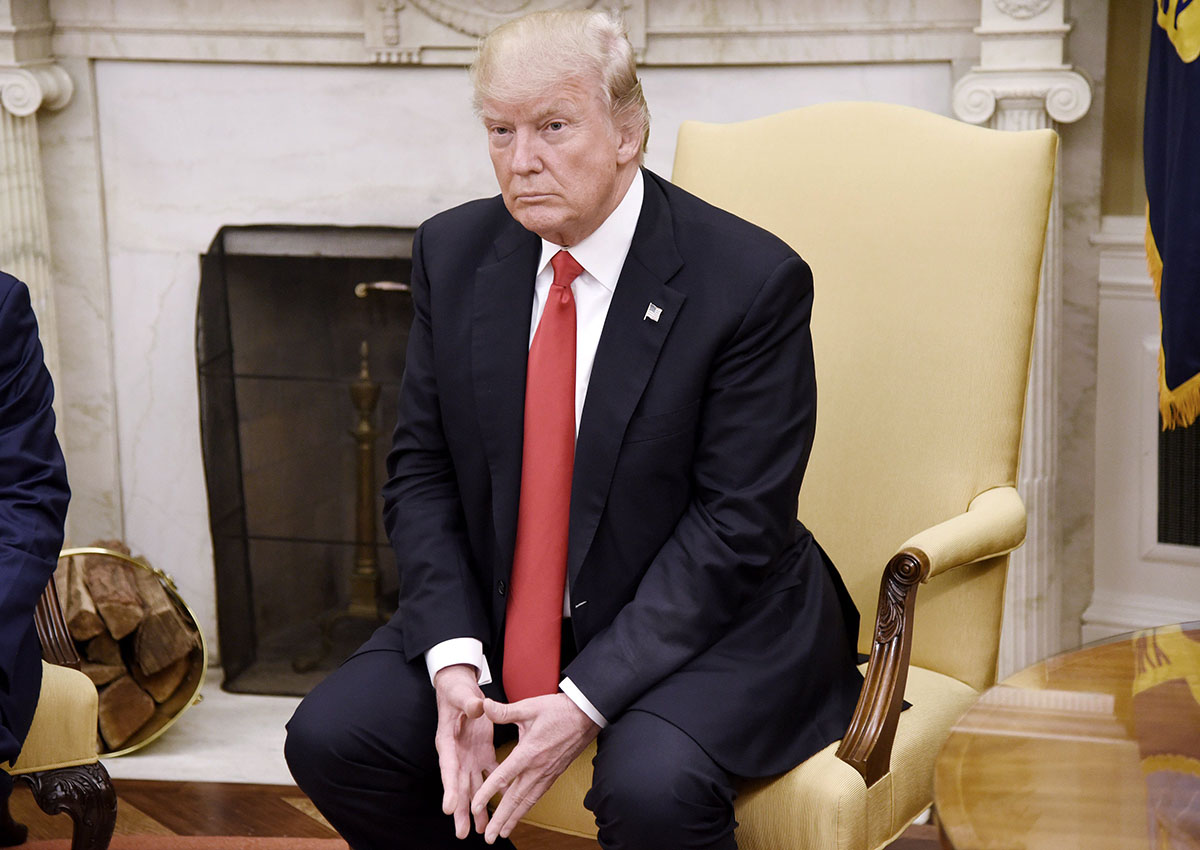 Donald Trump meets with Prime Minister Nguyen Xuan Phuc (not pictured) of Vietnam in the Oval Office of the White House.